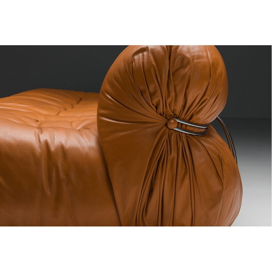 Image 1 of Vintage-Sofa "Soriana" aus cognacfarbenem Leder von Afra und Tobia Scarpa für Cassina, 1970