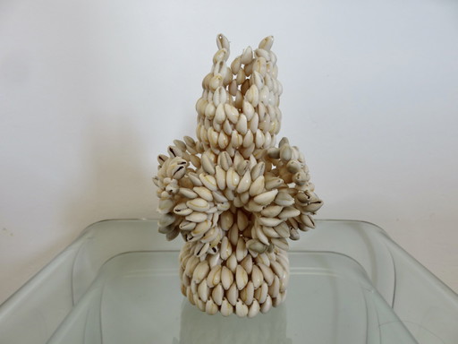 Vase aus Muscheln, Südpazifik, Hawaii, Polynesien, 1970