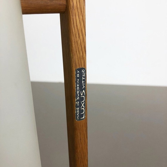 Image 1 of Skandinavische Vintage-Wandleuchte aus Teakholz und Glas von Uno und Östen Kristiquil für Luxus, Schweden 1960