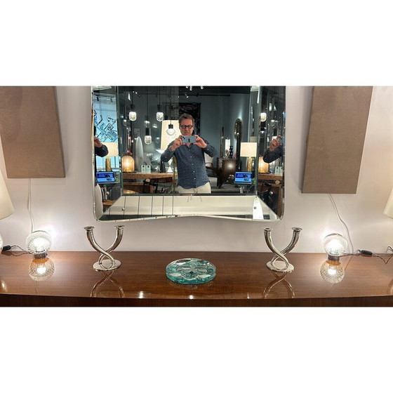 Image 1 of Paar alte Kugellampen aus Muranoglas und verchromtem Metall, 1960