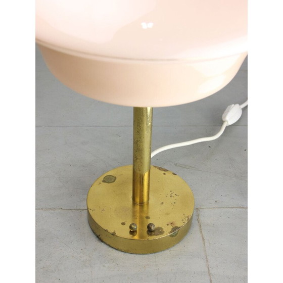 Image 1 of Mid Century Tischlampe aus Messing und Glas