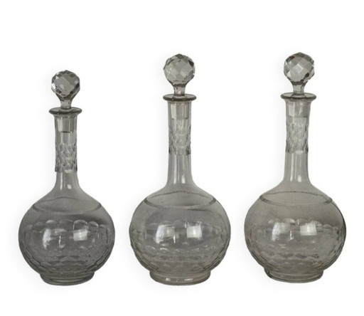 Trio Von Karaffen Aus Baccarat-Kristall Modell Chauny