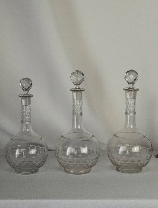 Trio Von Karaffen Aus Baccarat-Kristall Modell Chauny