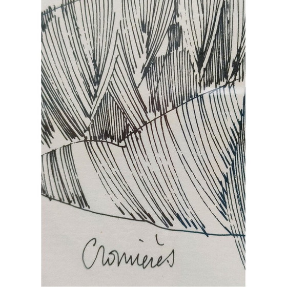 Image 1 of Vintage-Zeichnung mit schwarzer Tinte "Provenzalische Landschaft".