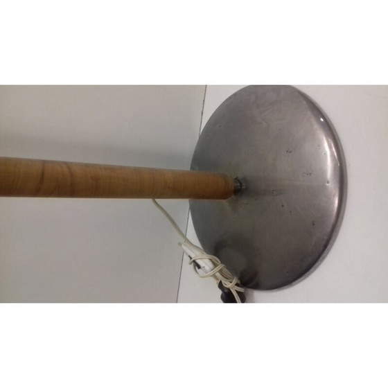 Image 1 of Vintage Art Deco Stehleuchte aus Glas, Chrom und Holz von Jindřich Halabala, Tschechoslowakei 1930