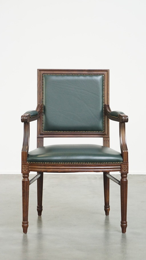 Dunkelgrüner Beef Leather English Chair