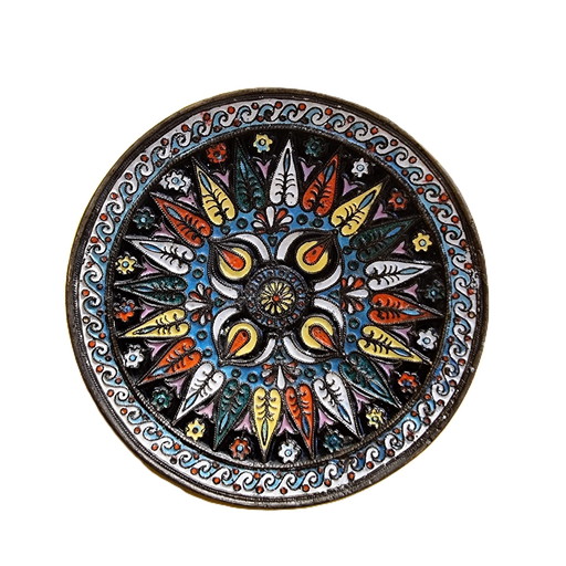 Griechischer Cloisonné-Wandteller aus dem späten 20.