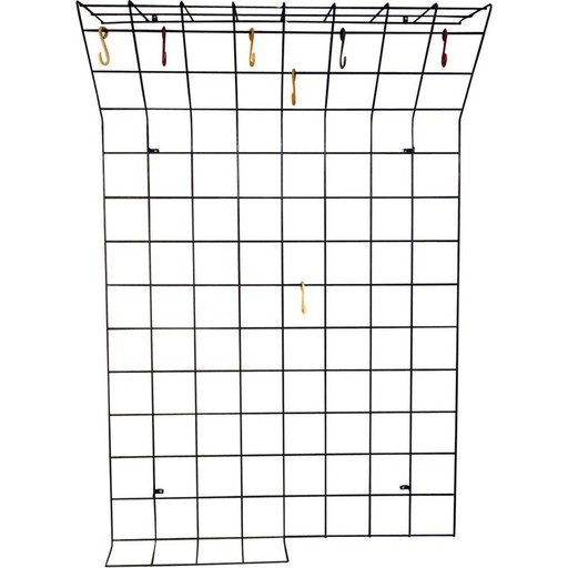 Schwarzer Wandgarderobenständer aus Metall, 1950
