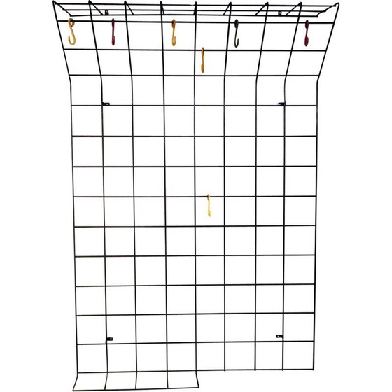 Image 1 of Schwarzer Wandgarderobenständer aus Metall, 1950