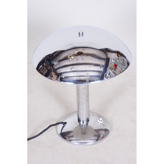 Image 1 of Paar Vintage Art Deco Tischlampen aus verchromtem Stahl, Tschechien 1930er Jahre
