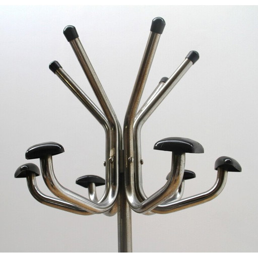 Vintage-Garderobe aus verchromtem Stahl, 1970