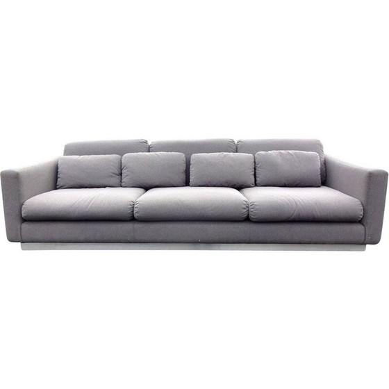 Image 1 of Vintage-Sofa mit gebürstetem Stahlgestell, 1970er Jahre