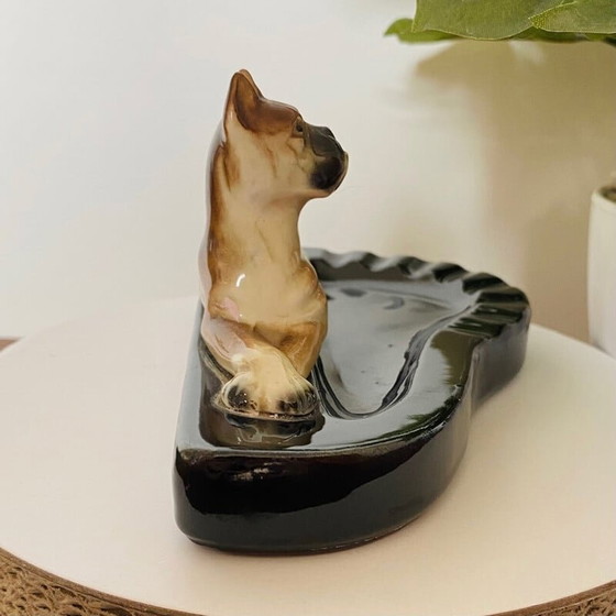 Image 1 of Vintage Art Deco Terrakotta Hund Aschenbecher