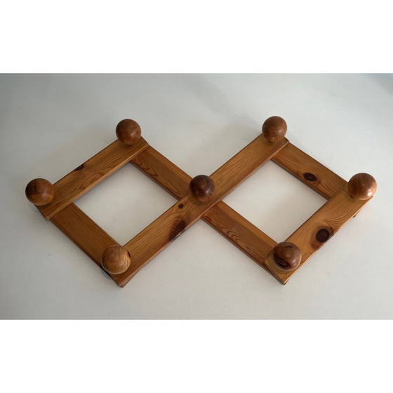Image 1 of Vintage Wandgarderobe aus Tannenholz, Frankreich 1950