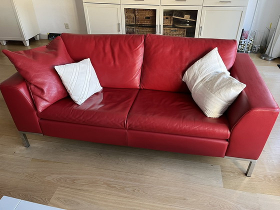 Image 1 of Montel 2-Sitzer Sofa Leder Luca Rot 055