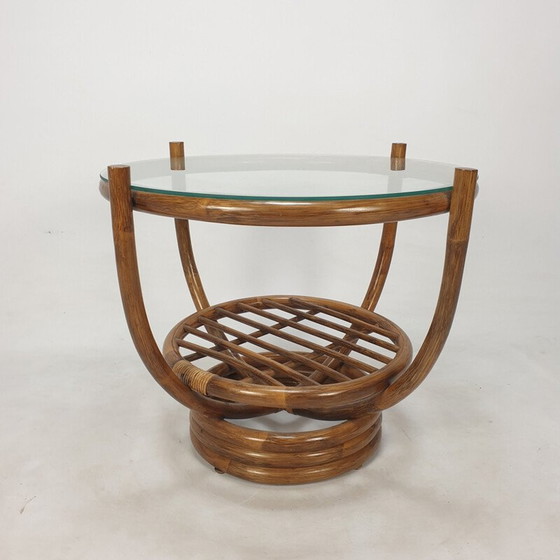 Image 1 of Vintage Couchtisch aus Bambus und Glas, Italien 1980