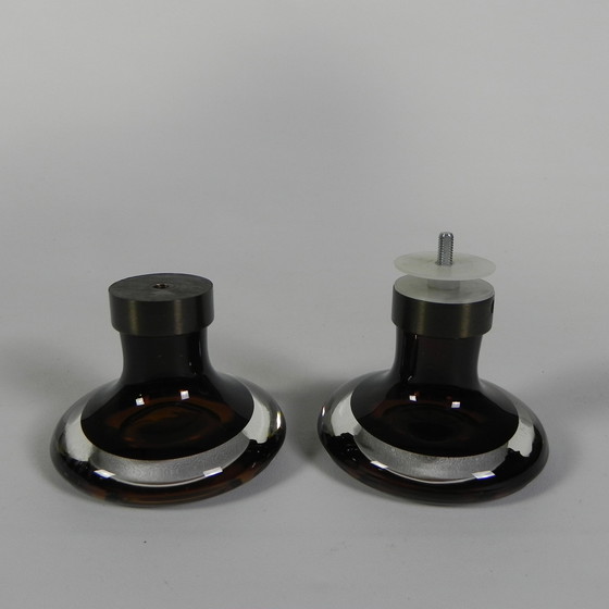 Image 1 of Seguso Türgriffe aus Muranoglas und Messing, 1970er Jahre