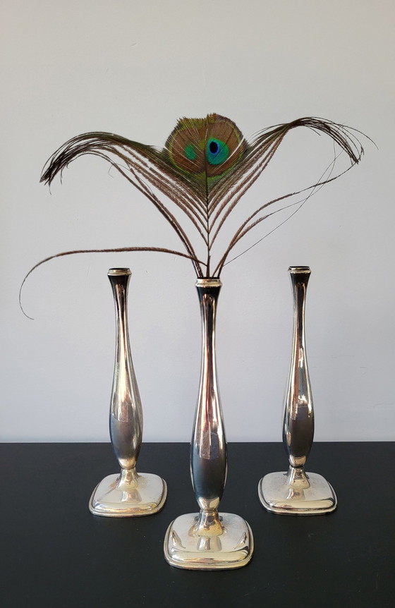 Image 1 of 3 Solifleur Versilberte Dinner Vasen.