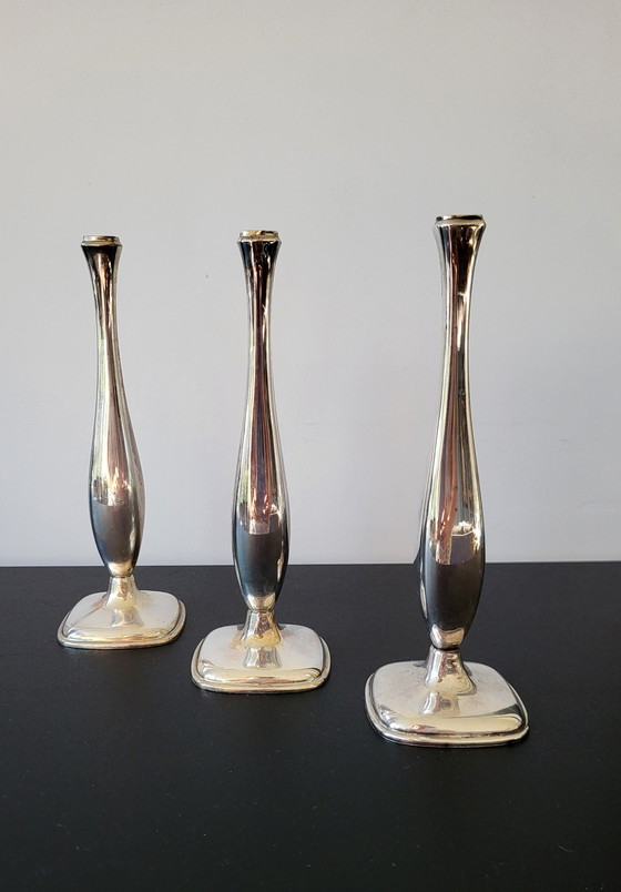 Image 1 of 3 Solifleur Versilberte Dinner Vasen.