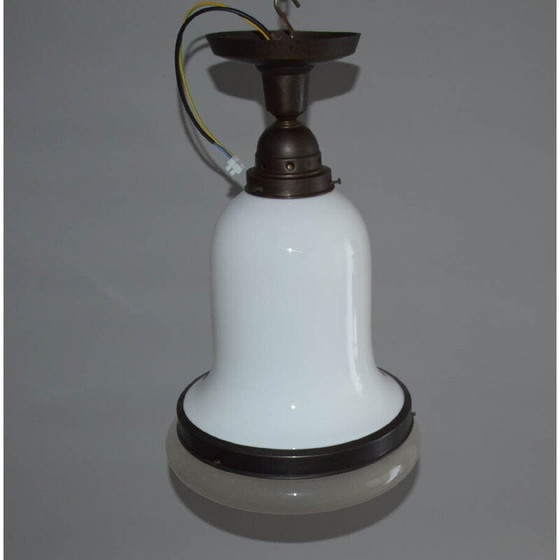 Image 1 of Vintage behrens Opalglas-Kronleuchter von Siemens, Deutschland 1910