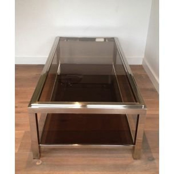 Image 1 of Rechteckiger Couchtisch aus Chrom, 1970