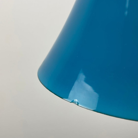 Image 1 of Seltene blaue Glas-Hängeleuchte Tokyo von Wilhelm Braun-Feldweg für Peill & Putzler 1960