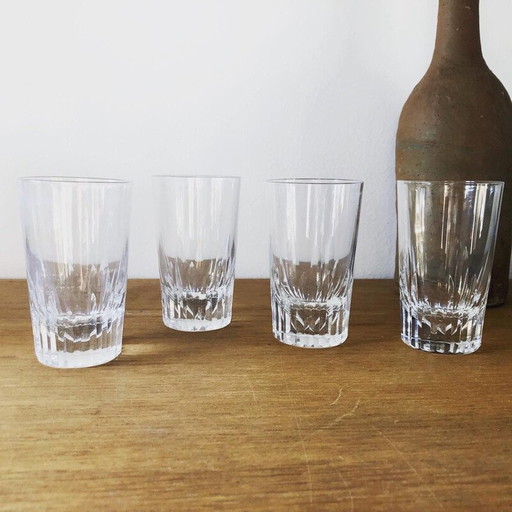 Set aus 4 Gläsern in Vintage-Kristall "Casino