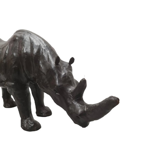 Image 1 of Großes Nashorn aus Leder, 1970er/80er Jahre