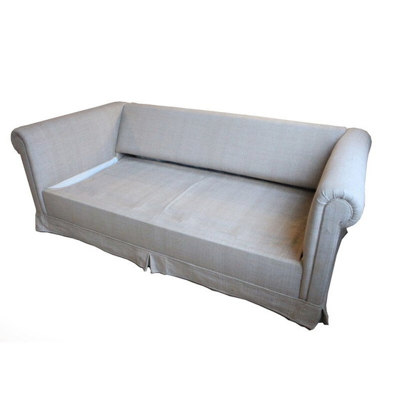 Image 1 of Vintage Chester Schlafsofa aus Leinenstoff