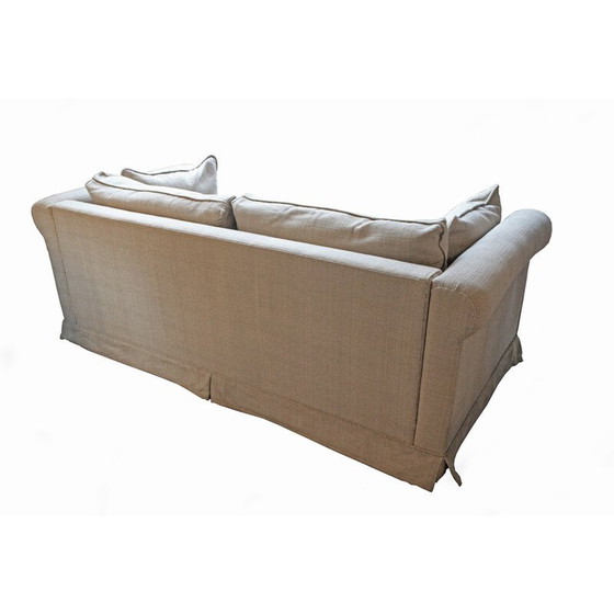 Image 1 of Vintage Chester Schlafsofa aus Leinenstoff