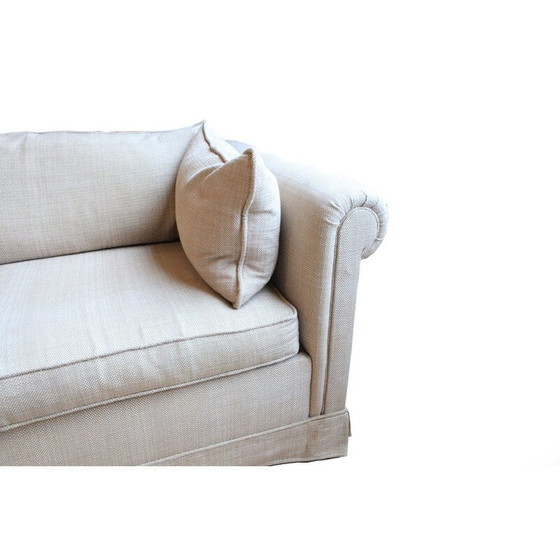 Image 1 of Vintage Chester Schlafsofa aus Leinenstoff