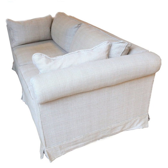 Image 1 of Vintage Chester Schlafsofa aus Leinenstoff