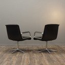 2x WILKHAHN Delta 2000 Drehstuhl Leder | Alu Chair
