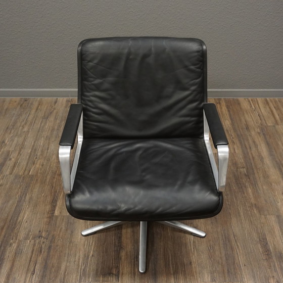 Image 1 of 2x WILKHAHN Delta 2000 Drehstuhl Leder | Alu Chair