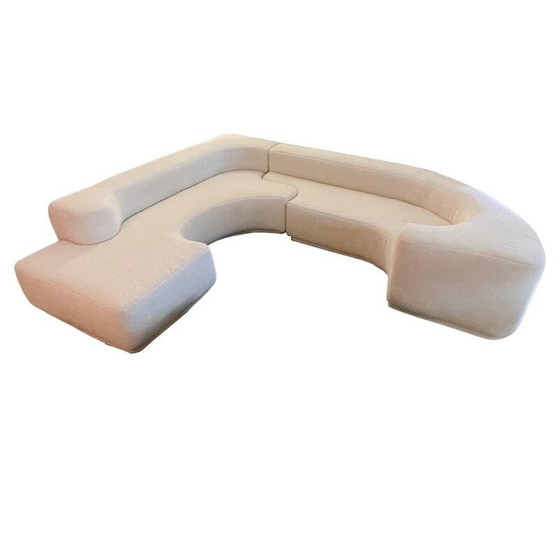 Image 1 of Vintage-Sofa Lara mit weißer Boucle-Polsterung von Roberto Pamio und Renato Toso für Stilwood