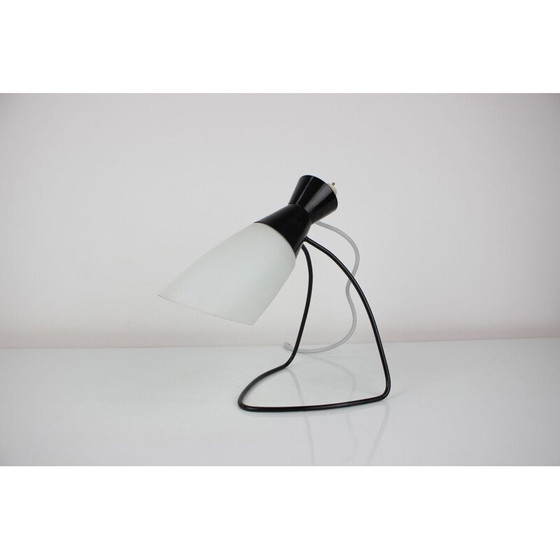 Image 1 of Vintage Glas-Metall-Tischlampe von Napako, Tschechoslowakei 1970