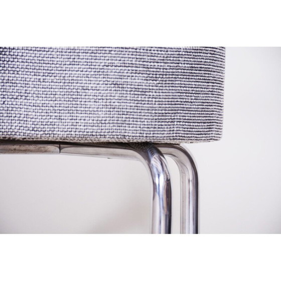 Image 1 of Fußstütze aus Stoff und Chrom von Robert Slezak, 1930er Jahre