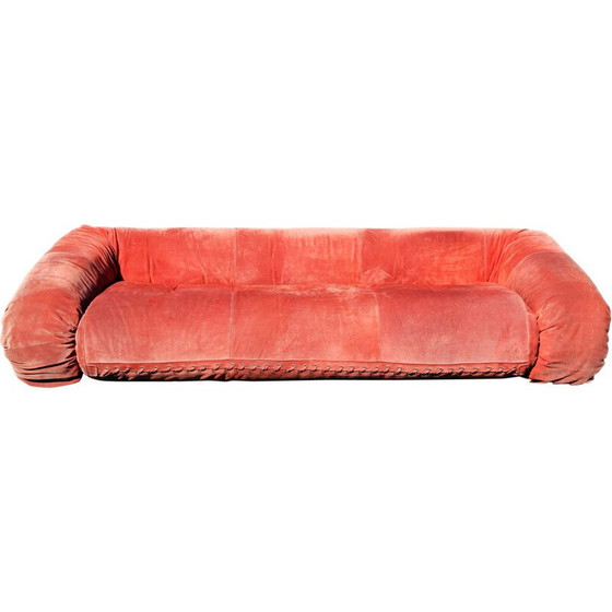 Image 1 of Vintage Anfibio 3-Sitzer-Sofa in Samtstoff von Alessandro Becchi für Giovannetti, Italien 1971