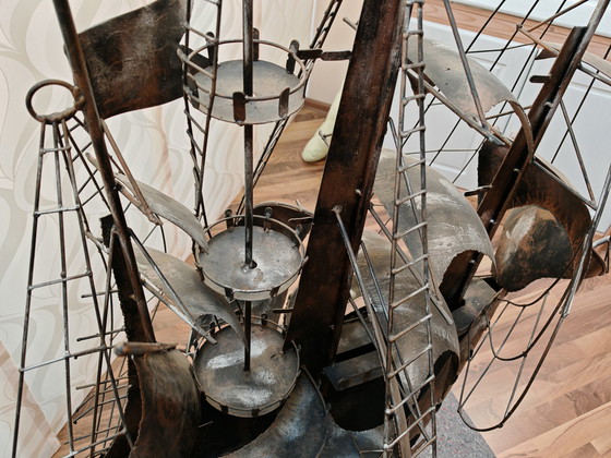 Image 1 of Skulptur 4 Masten Segelschiff Metall, Einzelstück, Unikat