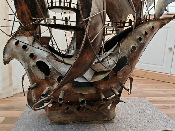 Image 1 of Skulptur 4 Masten Segelschiff Metall, Einzelstück, Unikat