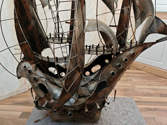 Image 1 of Skulptur 4 Masten Segelschiff Metall, Einzelstück, Unikat