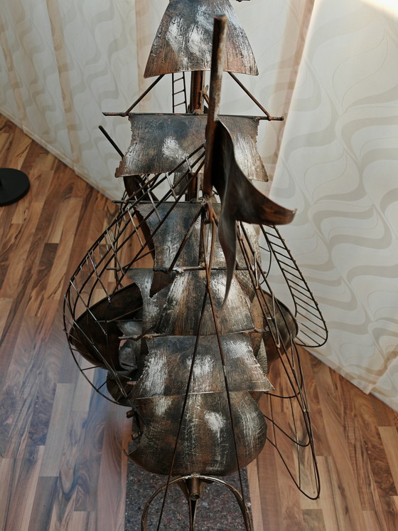 Image 1 of Skulptur 4 Masten Segelschiff Metall, Einzelstück, Unikat
