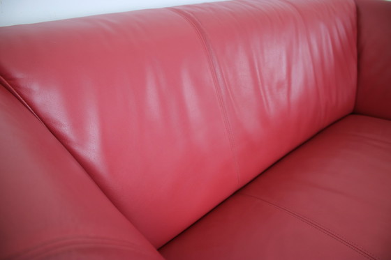 Image 1 of Rolf Benz 322 Club Sofa Zweisitzer Designer Couch Echtleder Rot