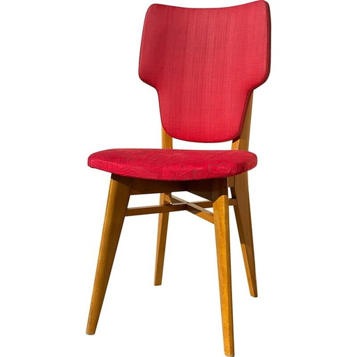 Vintage-Stuhl mit roter Grafik