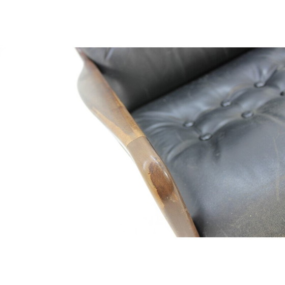 Image 1 of Schwarzer dänischer Vintage-Sessel aus Leder - 1960er Jahre