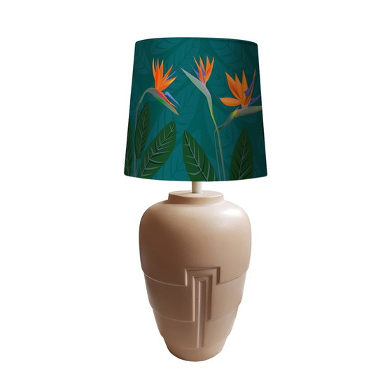 Image 1 of Art Deco Revival Tischlampe aus Keramik, 1980er Jahre