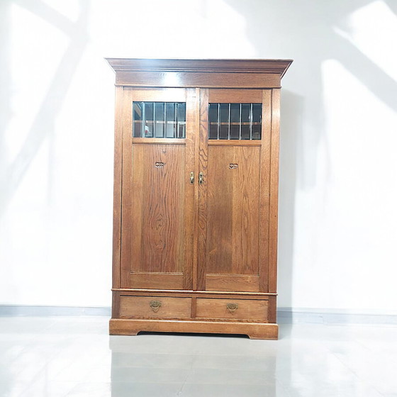 Image 1 of Antiker Art Deco Kleiderschrank Garderobe Wäscheschrank