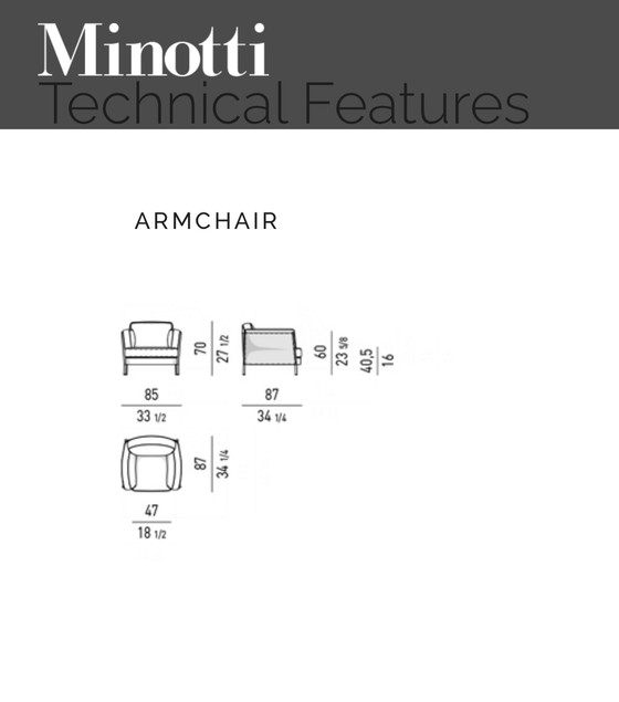 Image 1 of Minotti Shelly Sessel Modell 2023 in Stoff Fischer zeigen