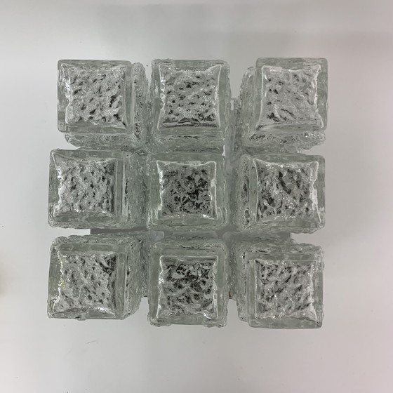 Image 1 of Hillebrand Eisglas-Deckenleuchte - 1970er Jahre