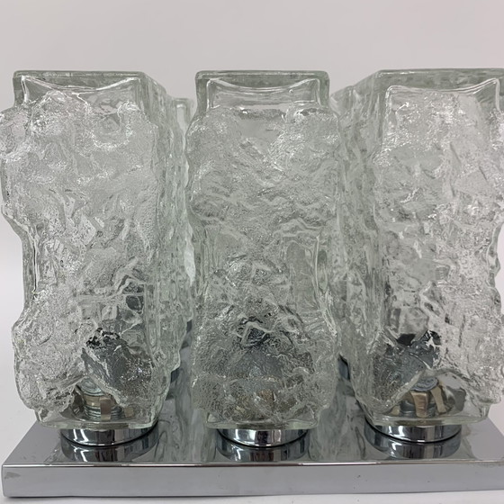 Image 1 of Hillebrand Eisglas-Deckenleuchte - 1970er Jahre
